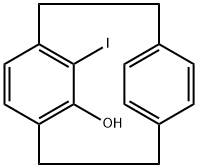 Tricyclo[8.2.2.24,7]hexadeca-4,6,10,12,13,15-hexaen-5-ol, 6-iodo- (9CI) Structure