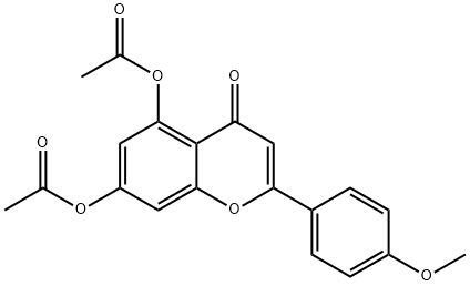 4H-1-Benzopyran-4-one, 5,7-bis(acetyloxy)-2-(4-methoxyphenyl)- Structure