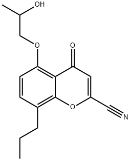 5-(2-Hydroxypropoxy)-4-oxo-8-propyl-4H-chromene-2-carbonitrile 구조식 이미지