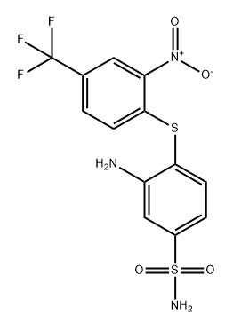 Benzenesulfonamide, 3-amino-4-[[2-nitro-4-(trifluoromethyl)phenyl]thio]- Structure