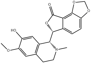 Furo[3,4-e]-1,3-benzodioxol-8(6H)-one, 6-[(1R)-1,2,3,4-tetrahydro-7-hydroxy-6-methoxy-2-methyl-1-isoquinolinyl]-, (6R)- Structure