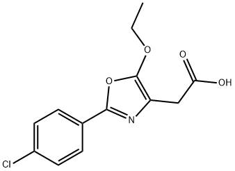 4-Oxazoleacetic acid, 2-(4-chlorophenyl)-5-ethoxy- 구조식 이미지