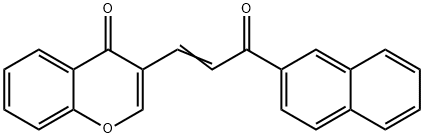 3-(3-(Naphthalen-2-yl)-3-oxoprop-1-en-1-yl)-4H-chromen-4-one 구조식 이미지