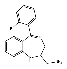 1H-1,4-Benzodiazepine-2-methanamine, 5-(2-fluorophenyl)-2,3-dihydro- Structure