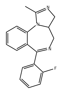 3H-Imidazo[1,5-a][1,4]benzodiazepine, 6-(2-fluorophenyl)-3a,4-dihydro-1-methyl- Structure