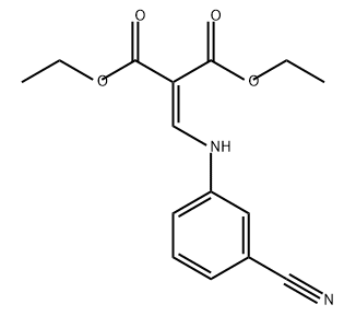 Propanedioic acid, 2-[[(3-cyanophenyl)amino]methylene]-, 1,3-diethyl ester Structure