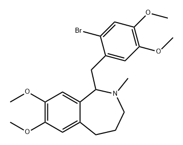 1H-2-Benzazepine, 1-[(2-bromo-4,5-dimethoxyphenyl)methyl]-2,3,4,5-tetrahydro-7,8-dimethoxy-2-methyl- Structure