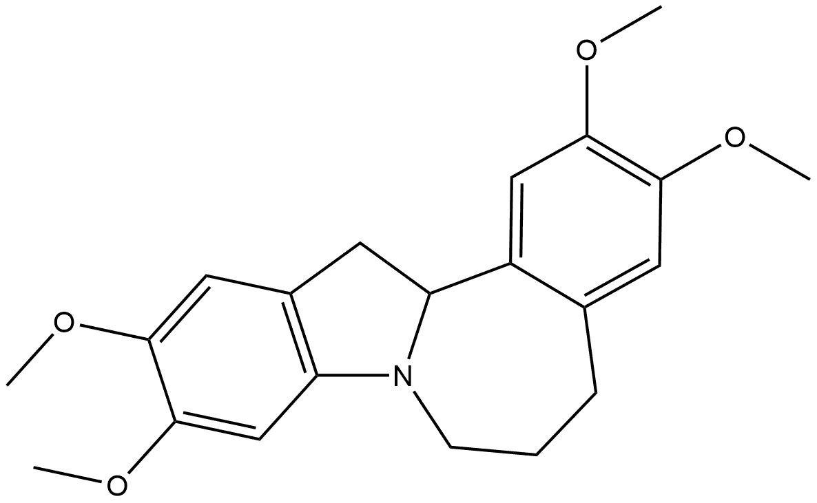 2,3,10,11-tetramethoxy-6,7,13,13a-tetrahydro-5H-benzo[3,4]azepino[1,2-a]indole 구조식 이미지