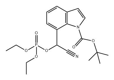 1H-Indole-1-carboxylic acid, 7-[cyano[(diethoxyphosphinyl)oxy]methyl]-, 1,1-dimethylethyl ester 구조식 이미지