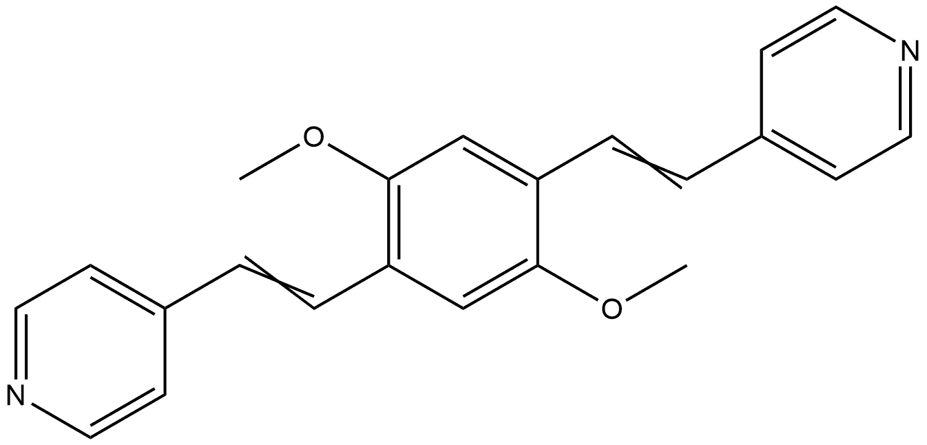 Pyridine, 4,4'-[(2,5-dimethoxy-1,4-phenylene)di-(1E)-2,1-ethenediyl]bis- Structure