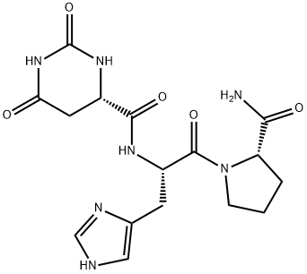 L-Prolinamide, N-[[(4S)-hexahydro-2,6-dioxo-4-pyrimidinyl]carbonyl]-L-histidyl- Structure