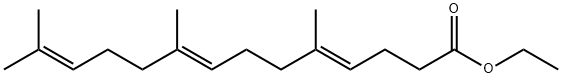 4,8,12-Tetradecatrienoic acid, 5,9,13-trimethyl-, ethyl ester, (4E,8E)- Structure