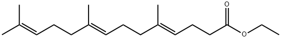 4,8,12-Tetradecatrienoic acid, 5,9,13-trimethyl-, ethyl ester, (4E,8E)- 구조식 이미지