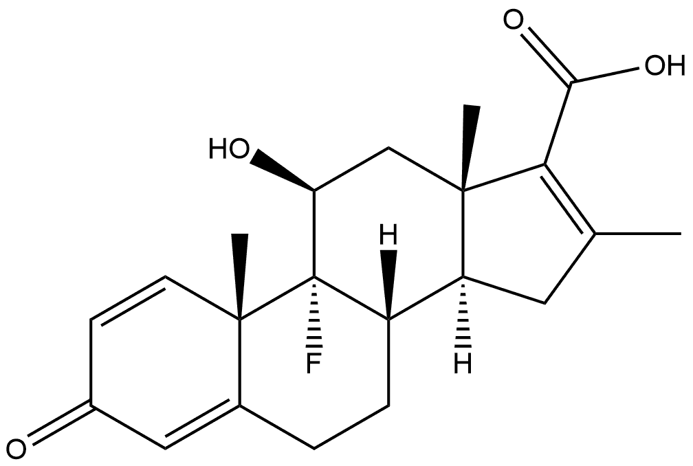 (11β)-9-Fluoro-11-hydroxy-16-methyl-3-oxo-androsta-1,4,16-triene-17-carboxylic Acid 구조식 이미지