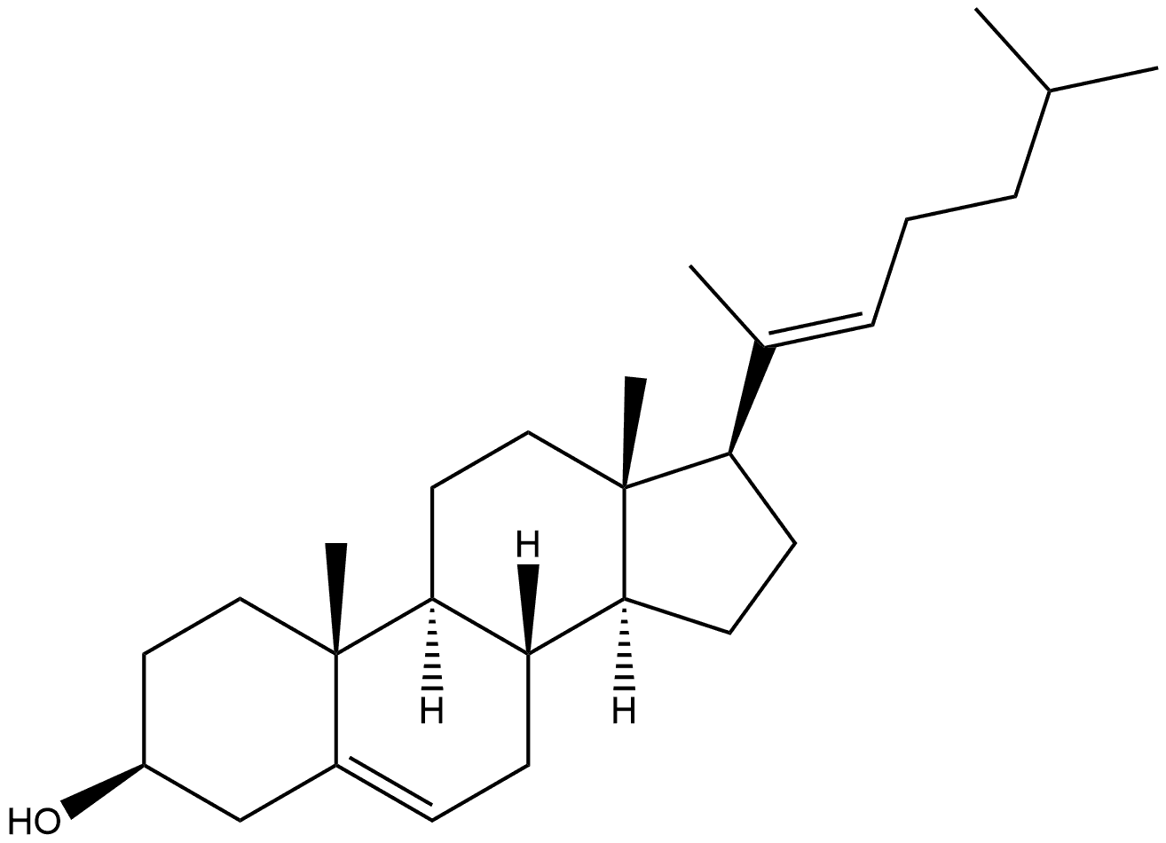 Cholesta-5,20(22)-dien-3-ol, (3β,20E)- Structure