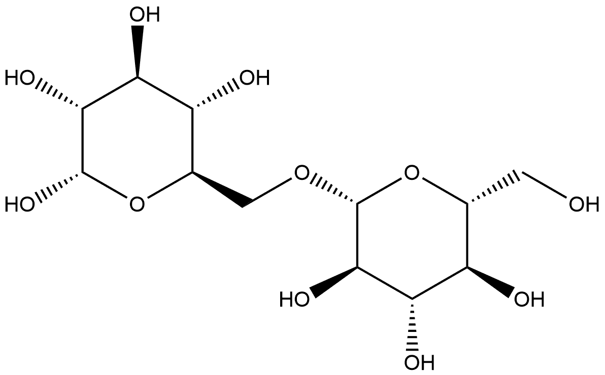 α-D-Glucopyranose, 6-O-β-D-glucopyranosyl- Structure