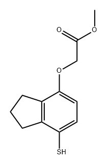 Acetic acid, 2-[(2,3-dihydro-7-mercapto-1H-inden-4-yl)oxy]-, methyl ester Structure