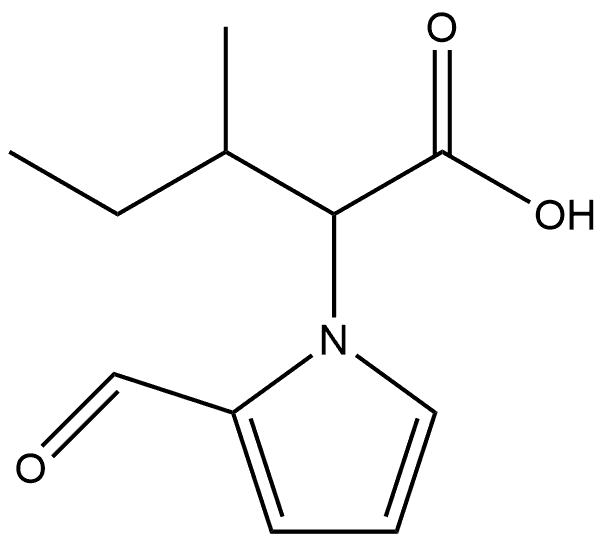 1H-Pyrrole-1-acetic acid, 2-formyl-α-(1-methylpropyl)- 구조식 이미지