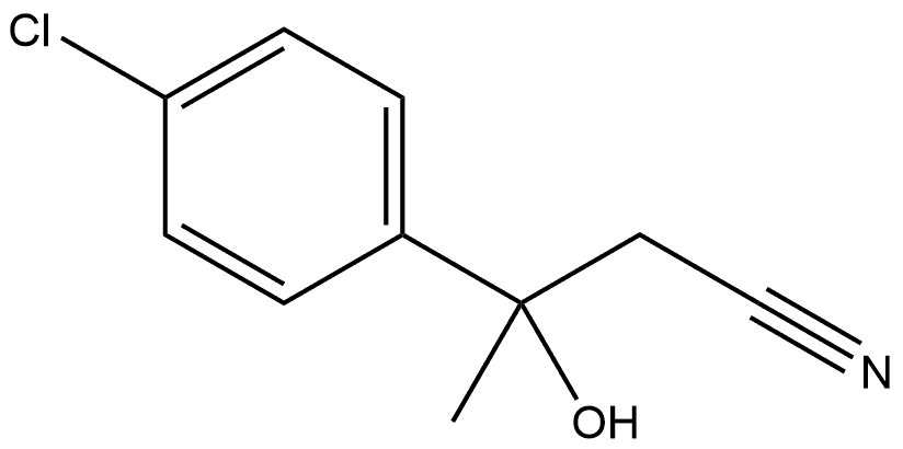 Benzenepropanenitrile, 4-chloro-β-hydroxy-β-methyl- Structure