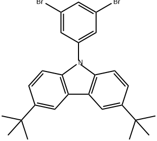 9H-Carbazole, 9-(3,5-dibromophenyl)-3,6-bis(1,1-dimethylethyl)- Structure