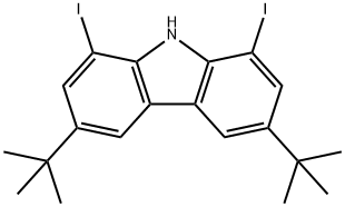 9H-Carbazole, 3,6-bis(1,1-dimethylethyl)-1,8-diiodo- Structure