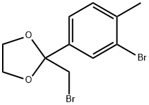 1,3-Dioxolane, 2-(bromomethyl)-2-(3-bromo-4-methylphenyl)- Structure