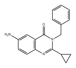 4(3H)-Quinazolinone, 6-amino-2-cyclopropyl-3-(phenylmethyl)- Structure