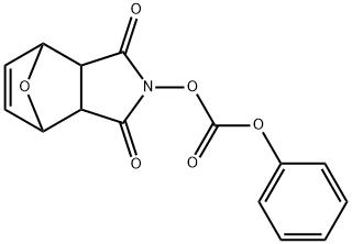 Carbonic acid 3,5-dioxo-10-oxa-4-aza-tricyclo[5.2.1.02,6]dec-8-en-4-yl ester phenyl ester Structure