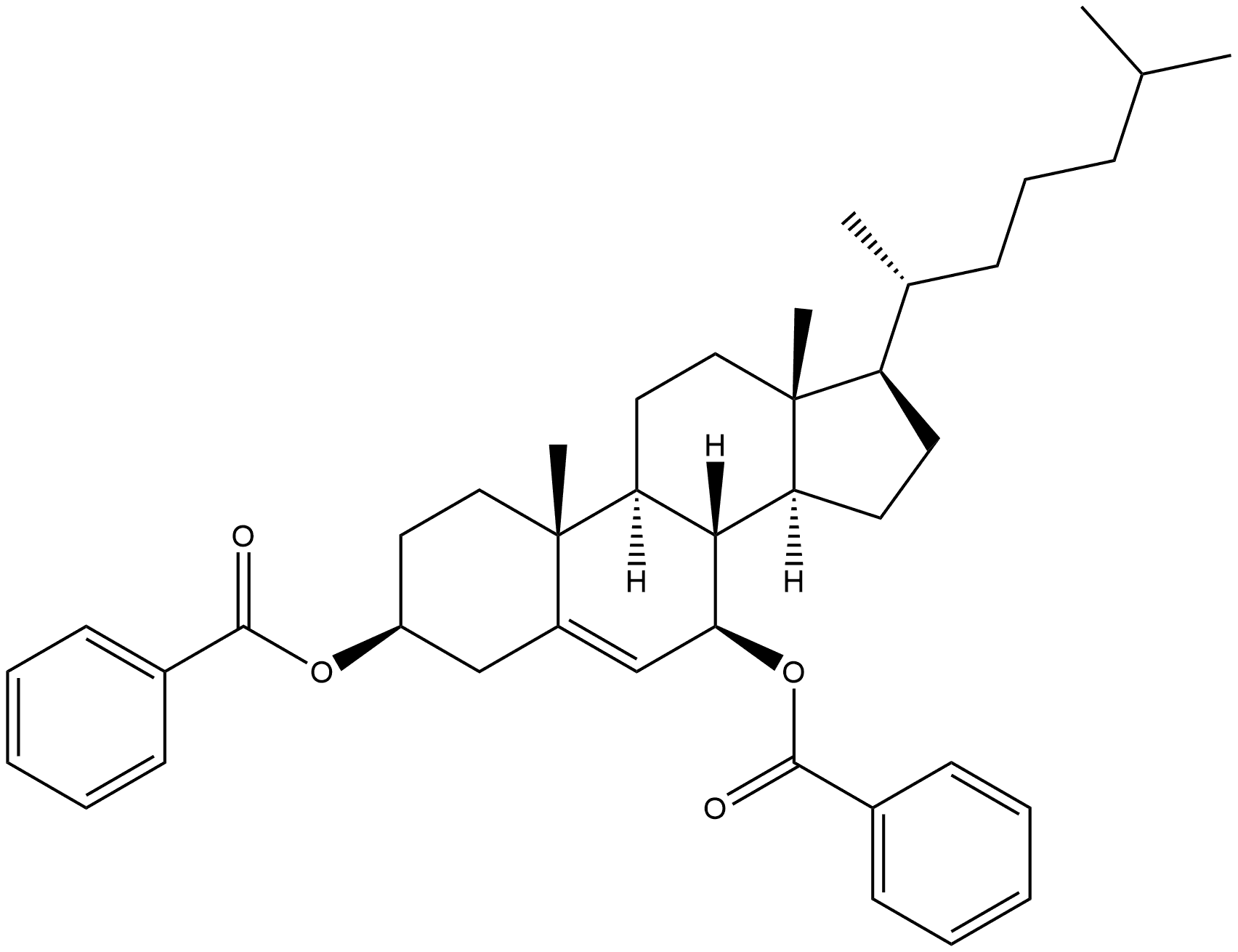 Cholest-5-ene-3,7-diol, dibenzoate, (3β,7β)- (9CI) Structure