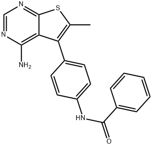 N-(4-(4-Amino-6-methylthieno[2,3-d]pyrimidin-5-yl)phenyl)benzamide Structure