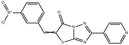 Thiazolo[3,2-b][1,2,4]triazol-6(5H)-one, 5-[(3-nitrophenyl)methylene]-2-(4-pyridinyl)- Structure