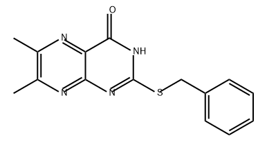 4(3H)-Pteridinone, 6,7-dimethyl-2-[(phenylmethyl)thio]- Structure