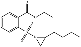 Benzoic acid, 2-[(2-butyl-1-aziridinyl)sulfonyl]-, ethyl ester Structure