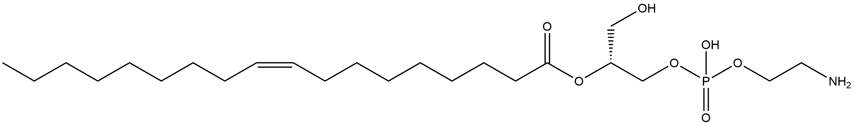 9-Octadecenoic acid (9Z)-, (1R)-2-[[(2-aminoethoxy)hydroxyphosphinyl]oxy]-1-(hydroxymethyl)ethyl ester Structure