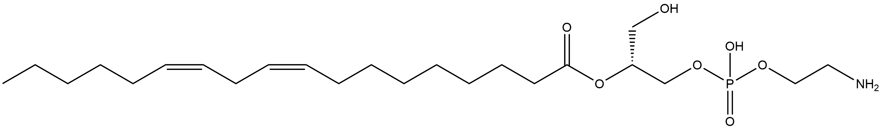 9,12-Octadecadienoic acid (9Z,12Z)-, (1R)-2-[[(2-aminoethoxy)hydroxyphosphinyl]oxy]-1-(hydroxymethyl)ethyl ester Structure