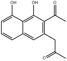 2-Propanone, 1-(3-acetyl-4,5-dihydroxy-2-naphthalenyl)- Structure