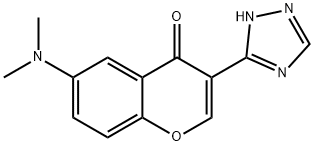 6-(Dimethylamino)-3-(1H-1,2,4-triazol-3-yl)-4H-chromen-4-one Structure