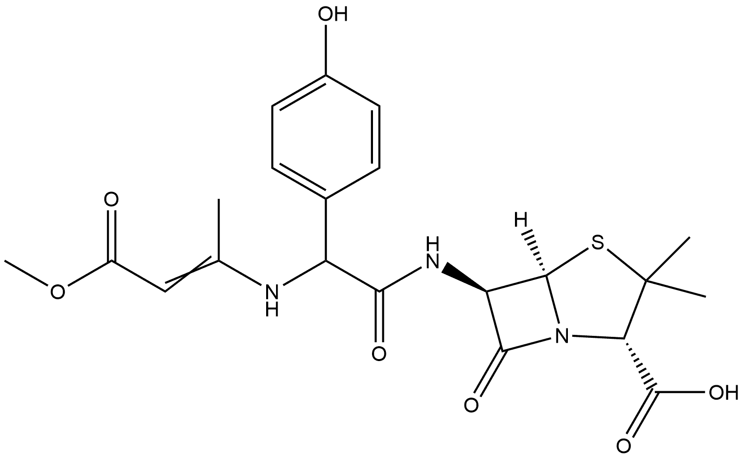 N-(Methyl But-2-enoyl) Amoxicillin Structure