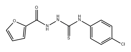 2-Furancarboxylic acid, 2-[[(4-chlorophenyl)amino]thioxomethyl]hydrazide 구조식 이미지