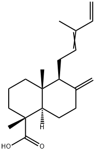 1-Naphthalenecarboxylic acid, decahydro-1,4a-dimethyl-6-methylene-5-(3-methyl-2,4-pentadien-1-yl)-, (1R,4aR,5S,8aR)- Structure