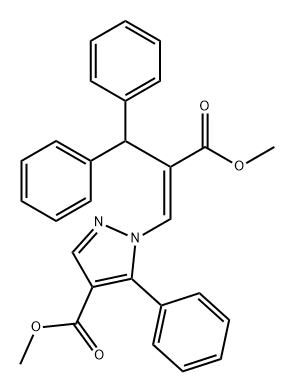 1H-Pyrazole-4-carboxylic acid, 1-[2-(methoxycarbonyl)-3,3-diphenyl-1-propenyl]-5-phenyl-, methyl ester, (E)- (9CI) Structure