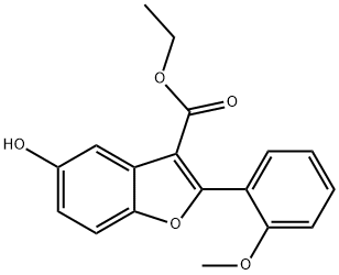 3-Benzofurancarboxylic acid, 5-hydroxy-2-(2-methoxyphenyl)-, ethyl ester Structure