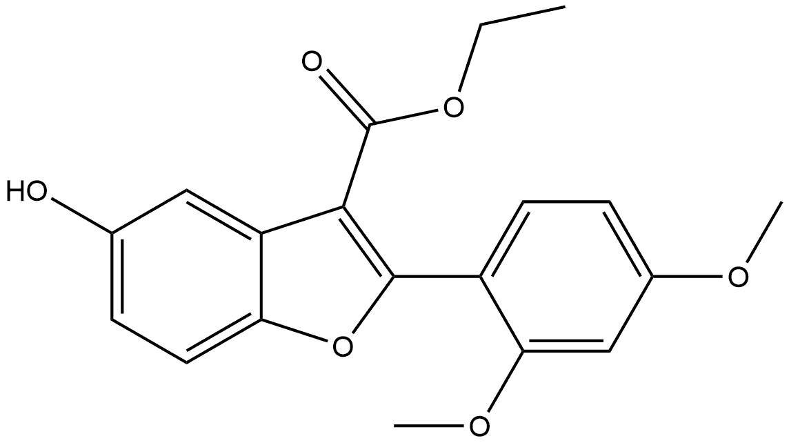 3-Benzofurancarboxylic acid, 2-(2,4-dimethoxyphenyl)-5-hydroxy-, ethyl ester Structure