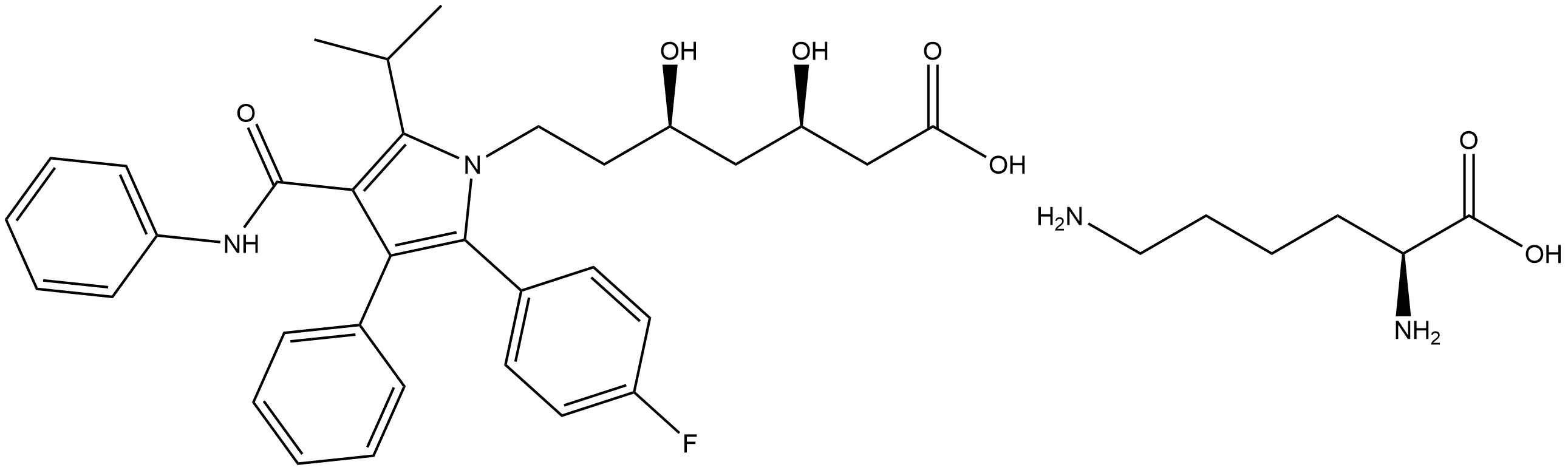 Atorvastatin lysine Structure