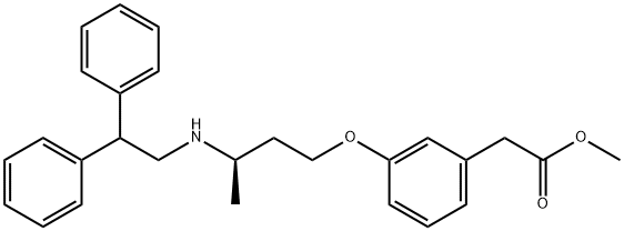 Benzeneacetic acid, 3-[(3R)-3-[(2,2-diphenylethyl)amino]butoxy]-, methyl ester Structure