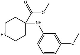 4-Piperidinecarboxylic acid, 4-[(3-methoxyphenyl)amino]-, methyl ester 구조식 이미지