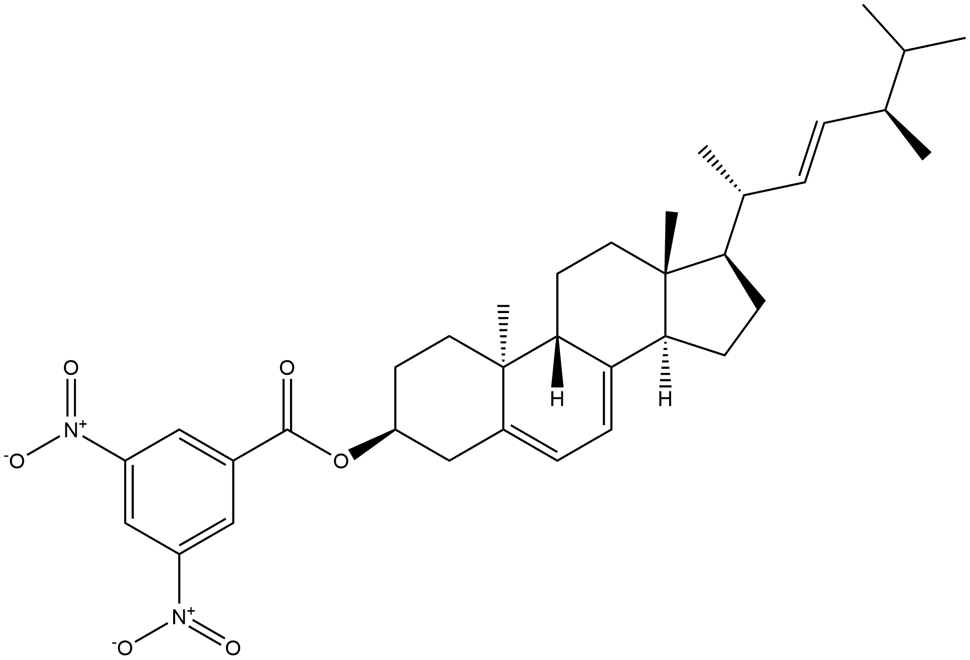 Ergosta-5,7,22-trien-3-ol, 3,5-dinitrobenzoate, (3β,9β,10α,22E)- (9CI) 구조식 이미지