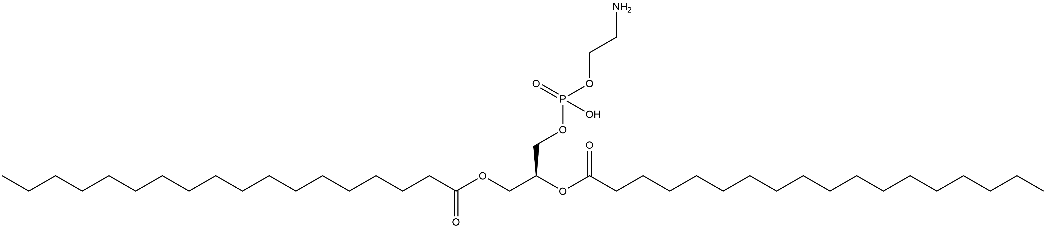 Octadecanoic acid, 1,1'-[(1S)-1-[[[(2-aminoethoxy)hydroxyphosphinyl]oxy]methyl]-1,2-ethanediyl] ester Structure