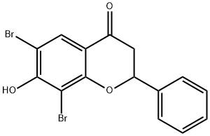 6,8-Dibromo-7-hydroxy-2-phenylchroman-4-one 구조식 이미지