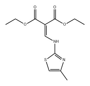 Propanedioic acid, 2-[[(4-methyl-2-thiazolyl)amino]methylene]-, 1,3-diethyl ester Structure